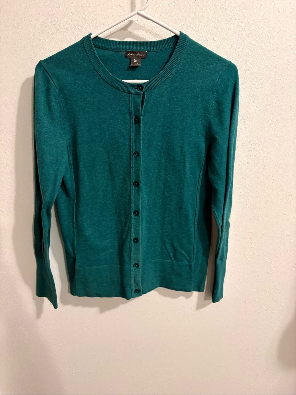 Eddie Bauer Teal Crewneck Button Cardigan